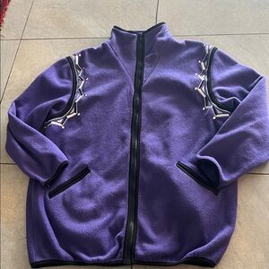 Purple Fleece Jacket with Embellishments- Bob mackie
